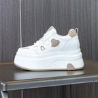 Baskets plate-forme en cuir pour femmes