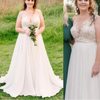 Robe de mariée élégante en dentelle sans manches pour femmes
