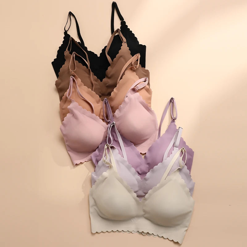 Soutien-gorge confortable sans fil, rembourré pour femmes