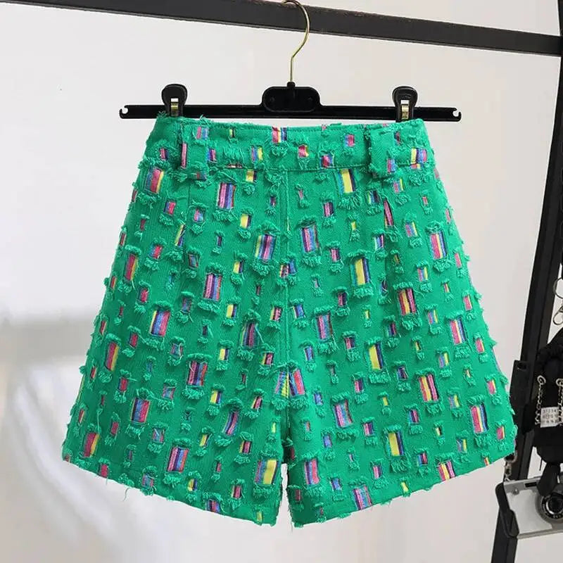Short d'été tendance taille haute pour femmes