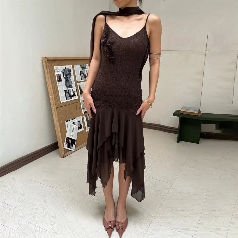 Robe de soirée sexy et élégante en dentelle pour femmes