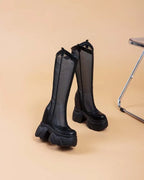 Bottes genou haute à plate-forme pour femmes