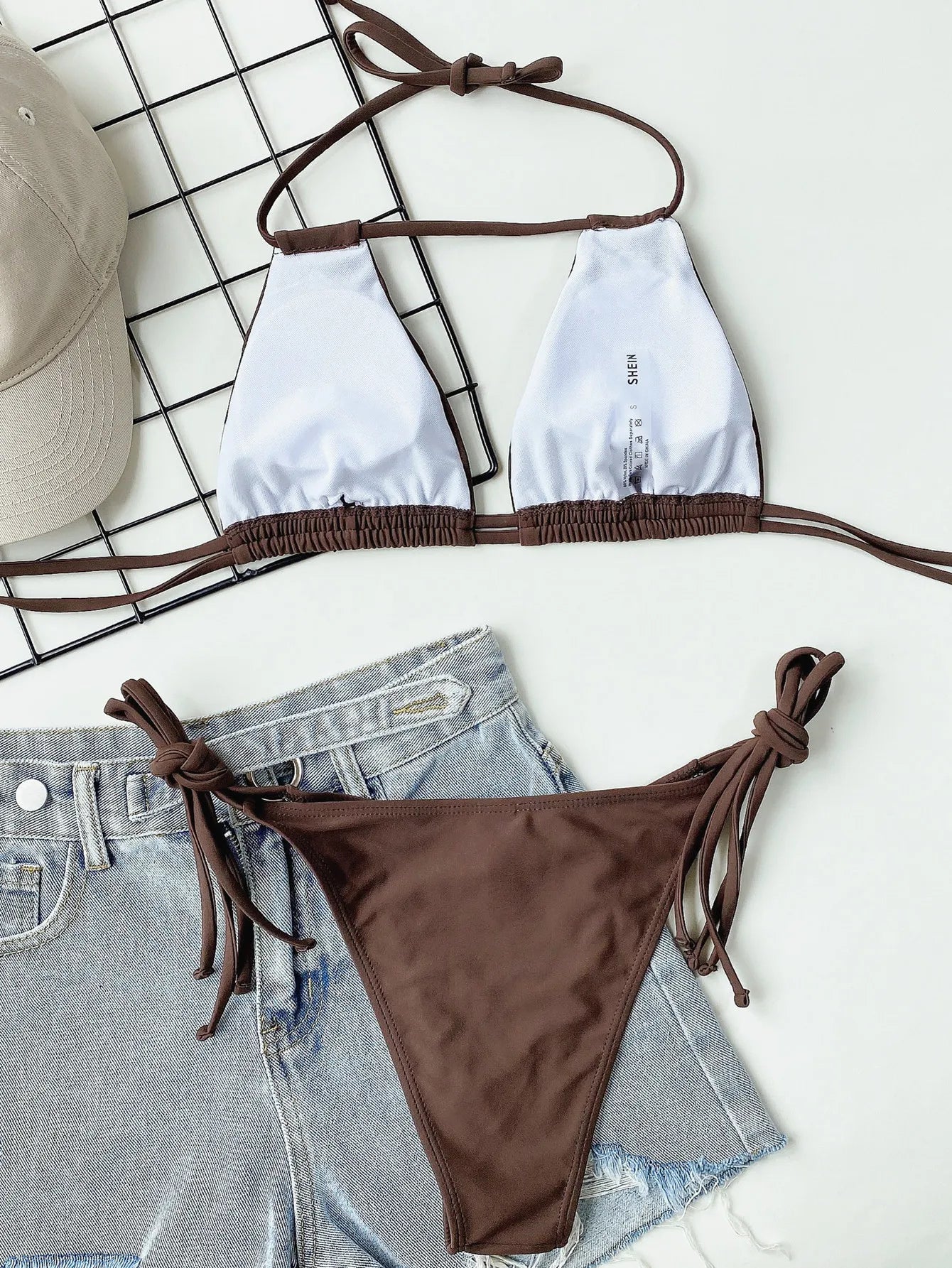 Ensemble maillot de bain deux pièces à bretelles pour femmes