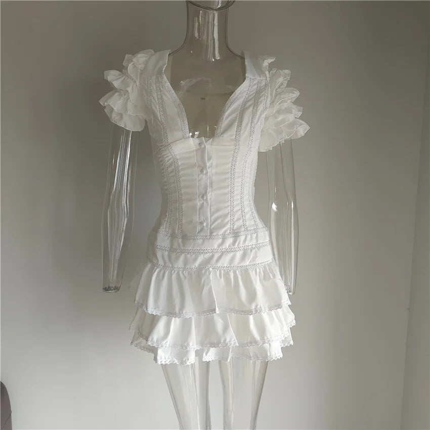 Mini-Robe Rose Femme – Manches Courtes et Col V