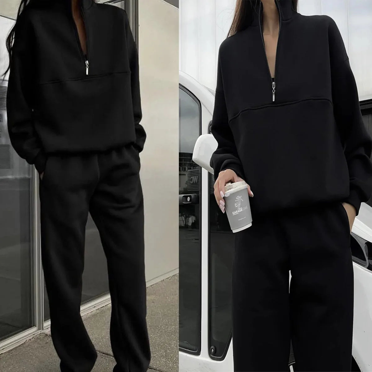 Ensembles deux pièces avec pantalon ample et haut assortie pour femmes