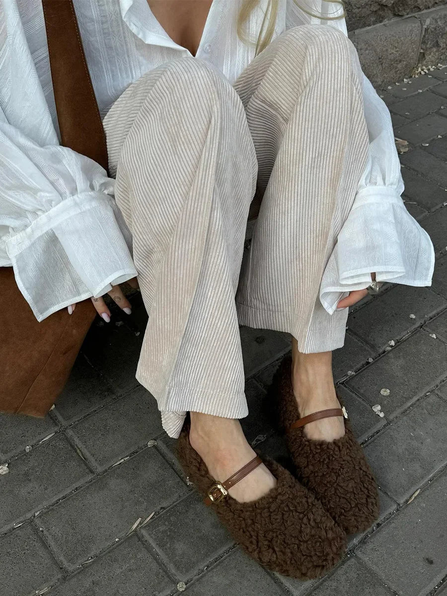 Pantalon à jambes larges coupe ample pour femmes
