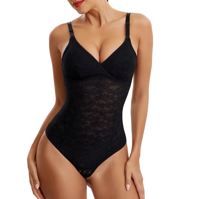Body string en dentelle à col en V pour femmes