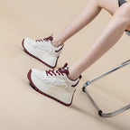 Baskets compensée en cuir synthétique pour femmes