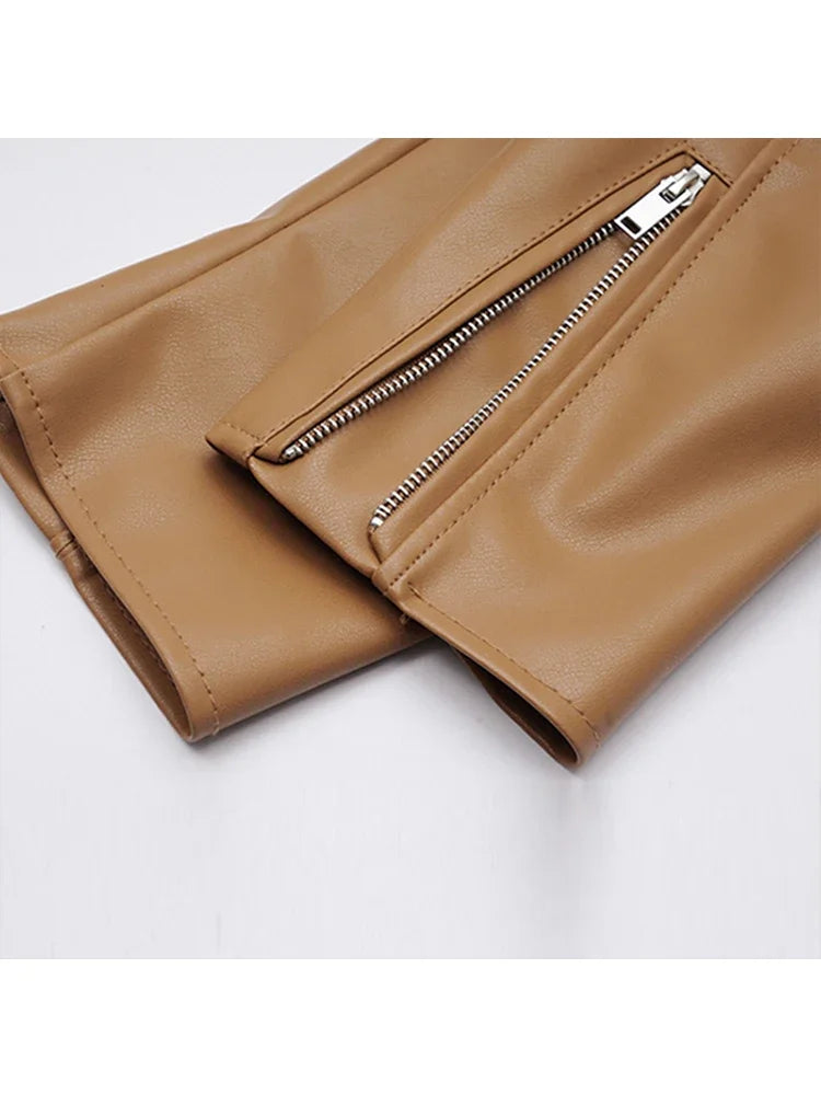 Vestes en simili cuir pour femmes
