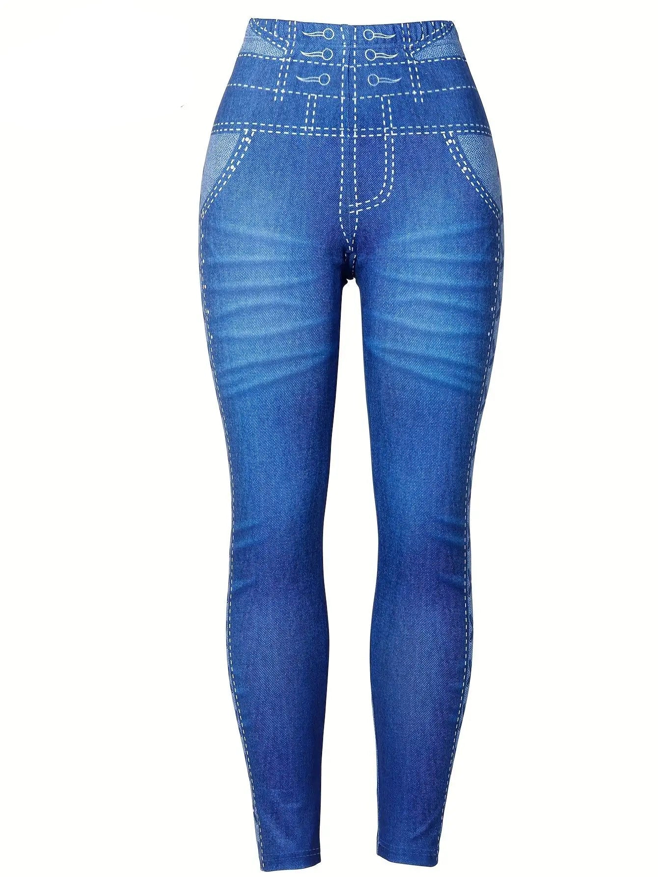 Legging en denim imprimé en 3D pour femmes