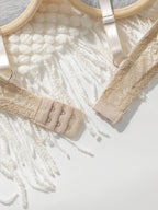 Ensemble 2 pièces de soutien-gorge sexy en dentelle brodée pour femmes