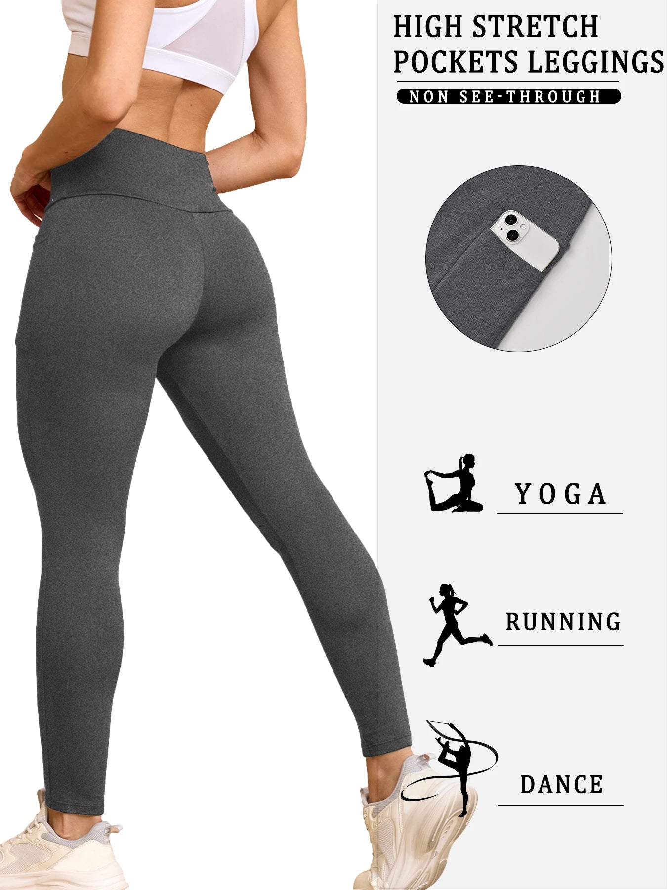 Leggings super doux avec poches pour femmes