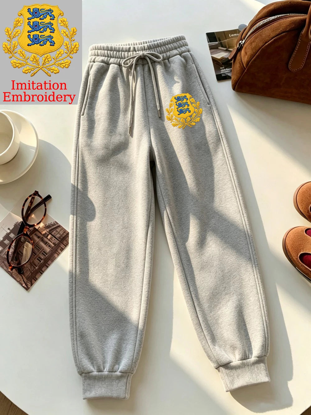 Pantalon de jogging imprimé emblème estonien pour femmes