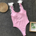 Maillot de bain une pièce à dos ouvert et ailes d'ange pour femmes