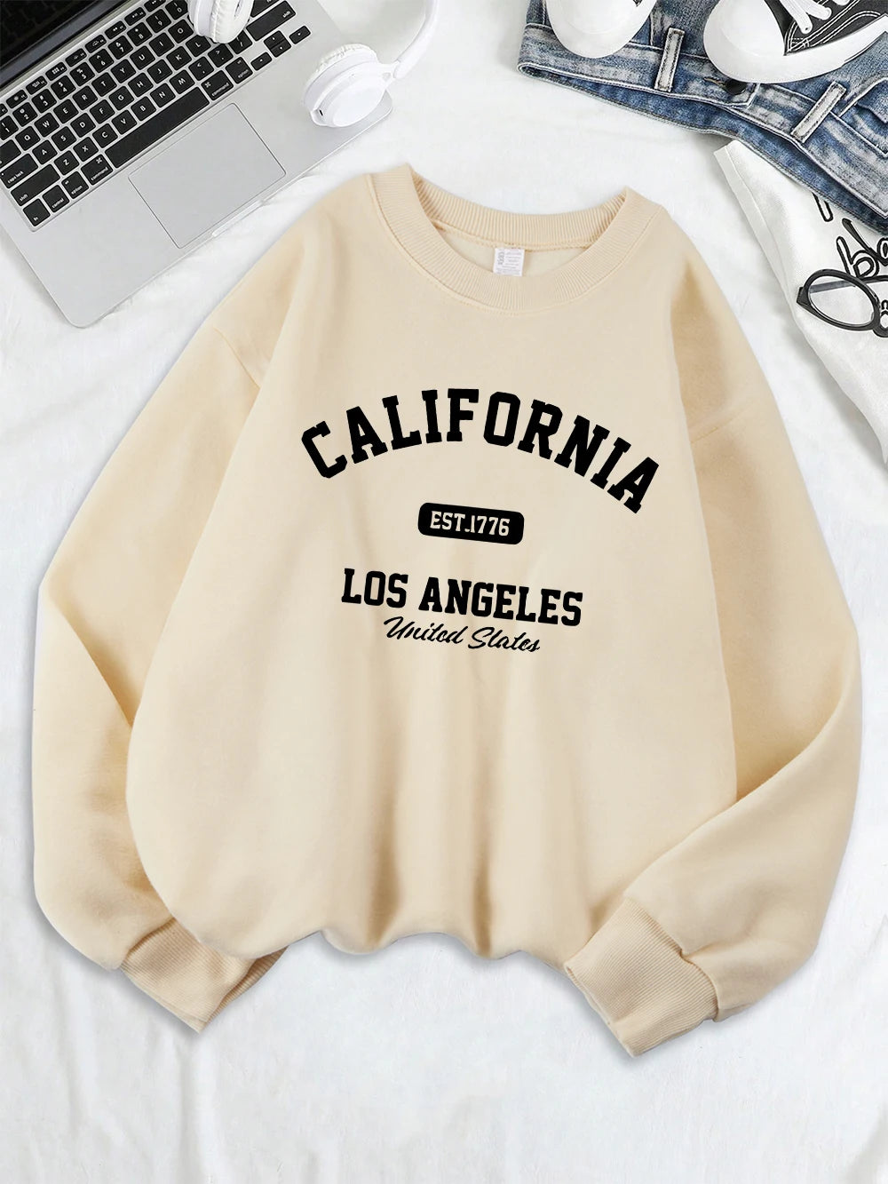Sweat-shirts Imprimés Californie Los Angeles Est 1776 pour femmes
