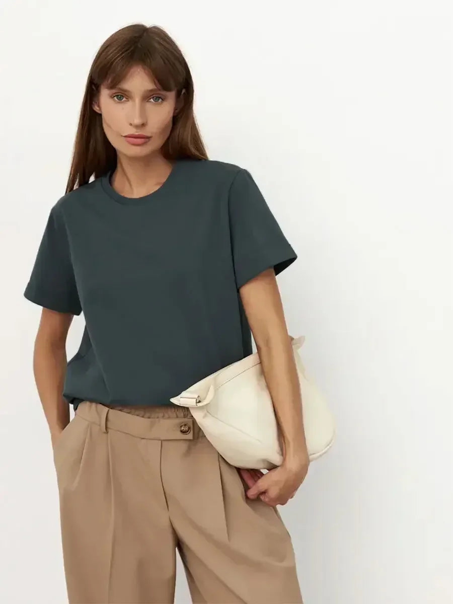 T-shirt d'été 100 % coton pour femmes
