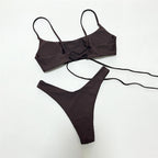 Maillot de bain brésilien deux pièces à lacets pour femmes