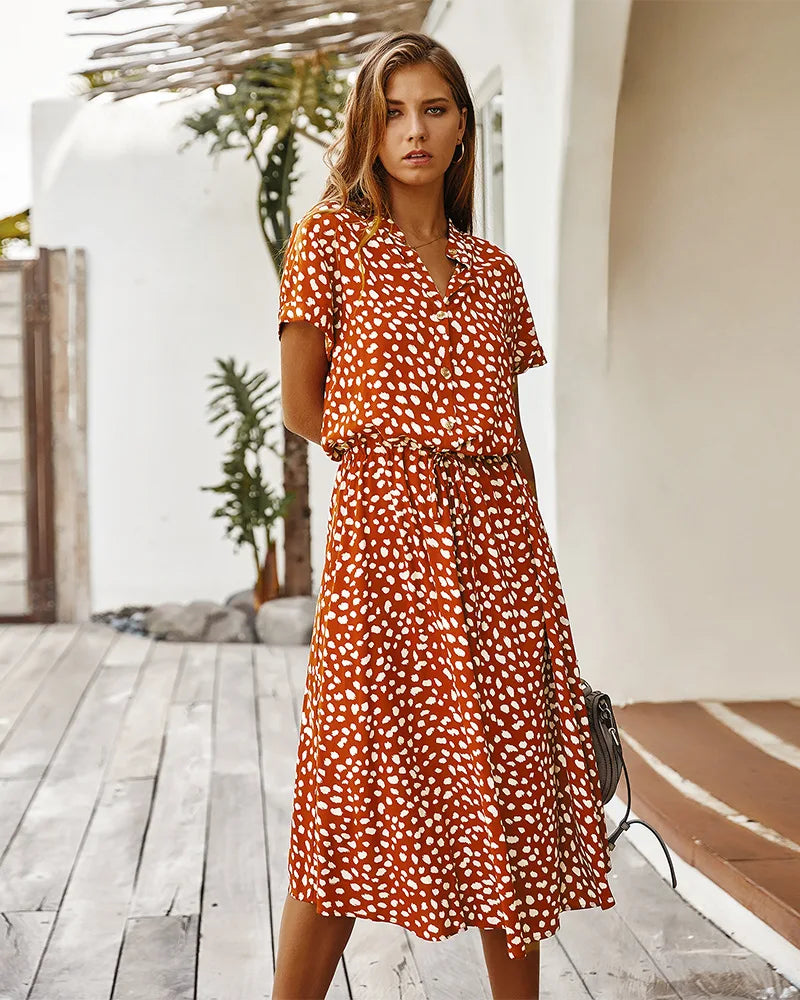 Robe longue à imprimé floral pour femmes