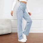 Pantalon Jean taille haute pour femmes