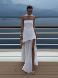 Robe longue en ruban sans bretelles pour femmes