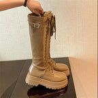 Bottes à lacets à plateforme pour femmes