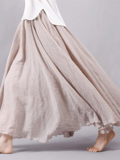 Jupe Longue Femme en Lin – Taille Haute