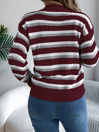 Pull Color Block Femme – Maille Décontractée