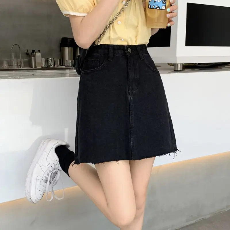 Jupe Courte en Jean Femme – Bleu Clair Vintage