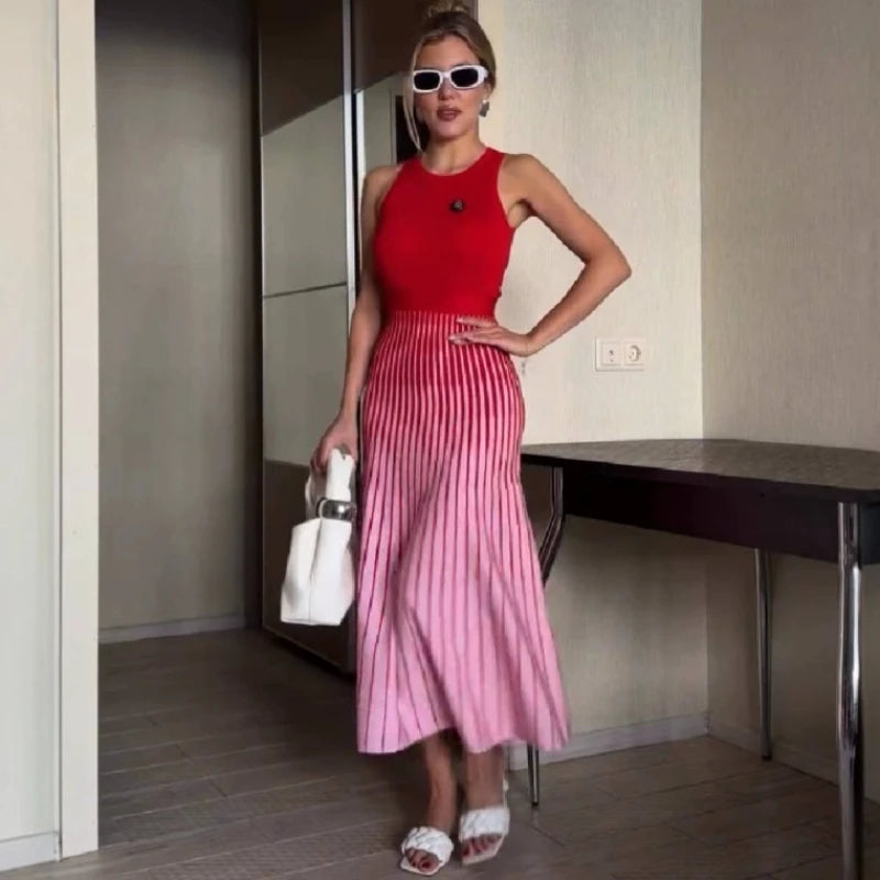 Robe en maille côtelée pour femmes