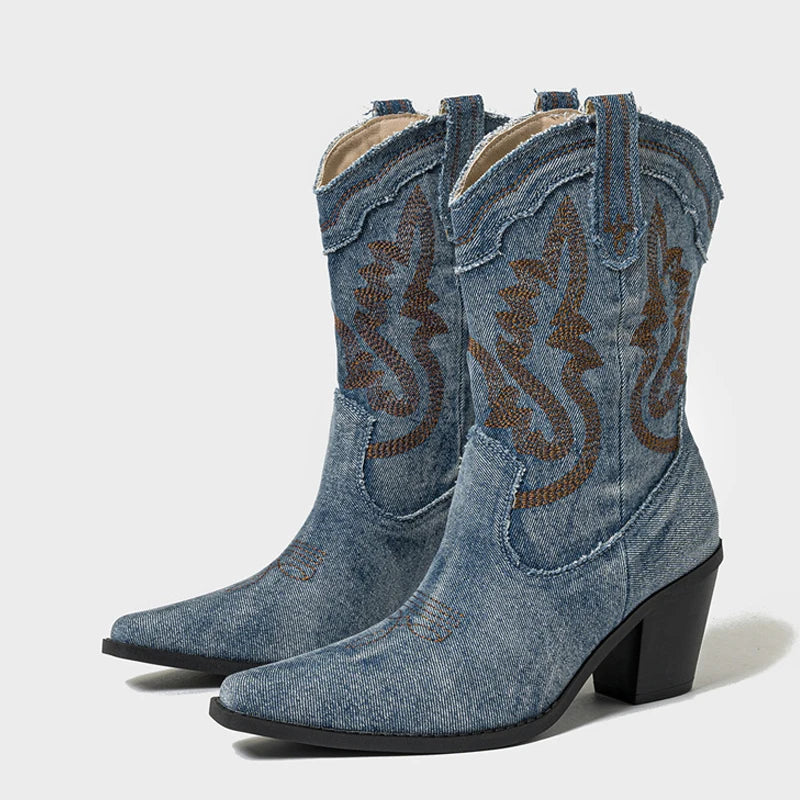 Bottes vintage confortable Western pour femmes