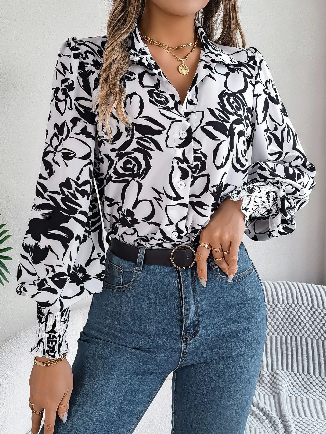 Chemise élégante à simple boutonnage pour femmes