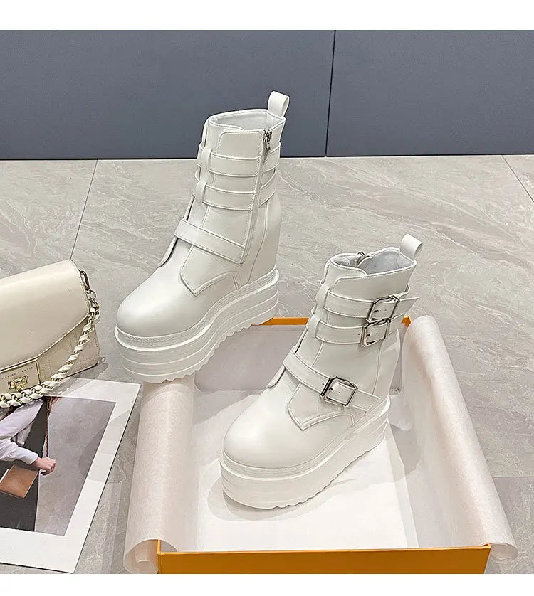 Bottines en cuir PU pour femmes