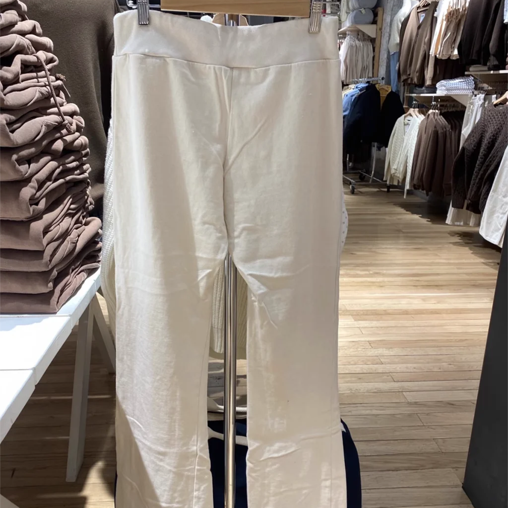 Pantalon de survêtement taille haute à ourlet brut pour femmes