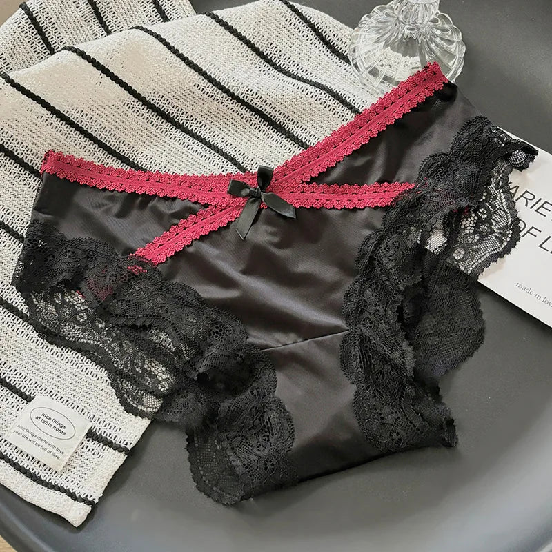 Culotte en dentelle français sans couture et maille transparente pour femmes