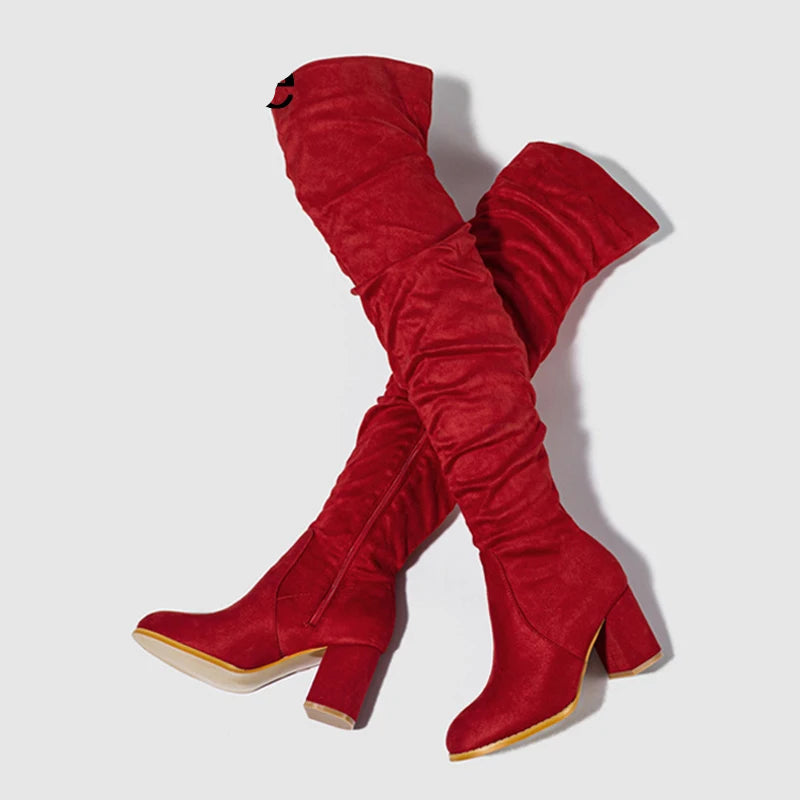 Bottes à glissière floquées pour femmes
