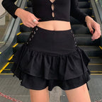 Mini jupe bandage taille haute pour femmes