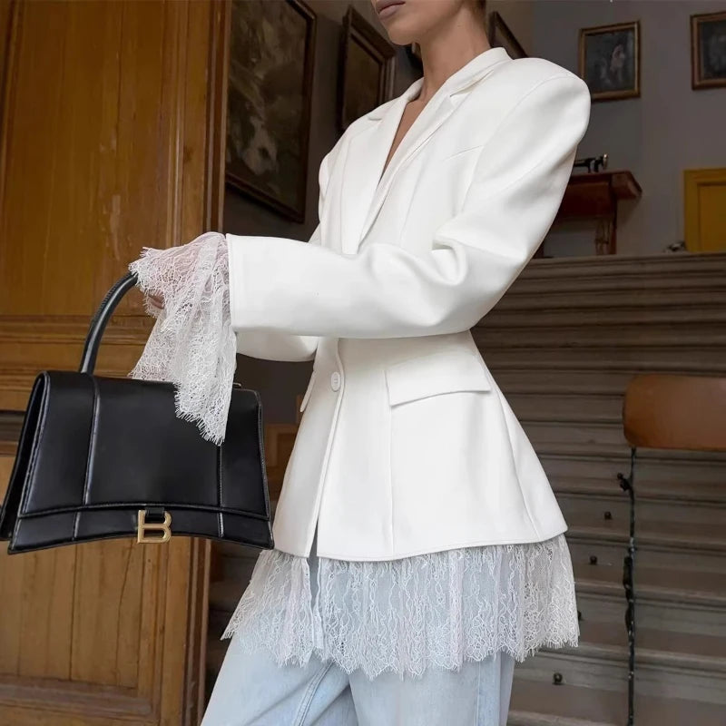 Veste de costume en dentelle pour femmes