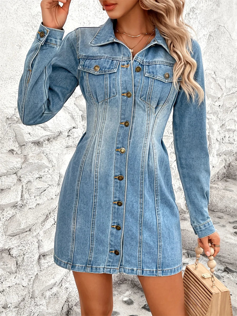 Robe en jean vintage style streetwear pour femmes