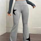 Pantalon long avec motif étoile pour femmes
