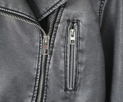 Veste Similicuir Femme – Revers et Fermeture Zippée