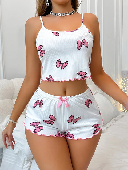 Pyjama 2 Pièces Femme – Imprimé Nœud Papillon