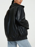 Veste en cuir PU hauts femmes