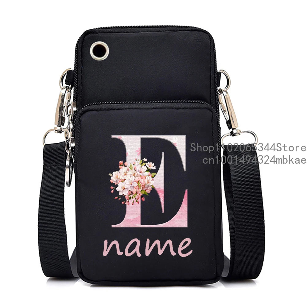 Sac à bandoulière pour téléphone portable floral pour femmes