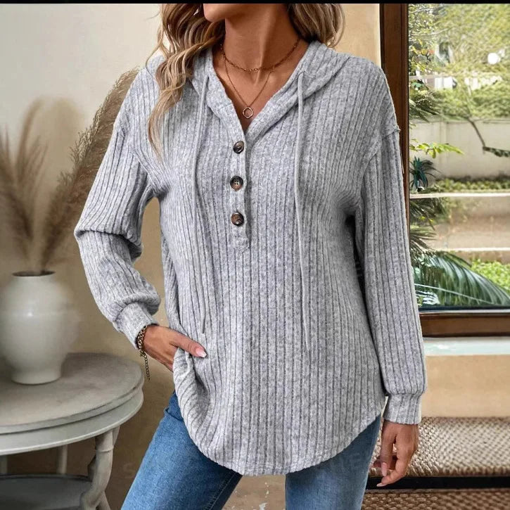 Sweat-shirt à capuche à manches longues pour femmes