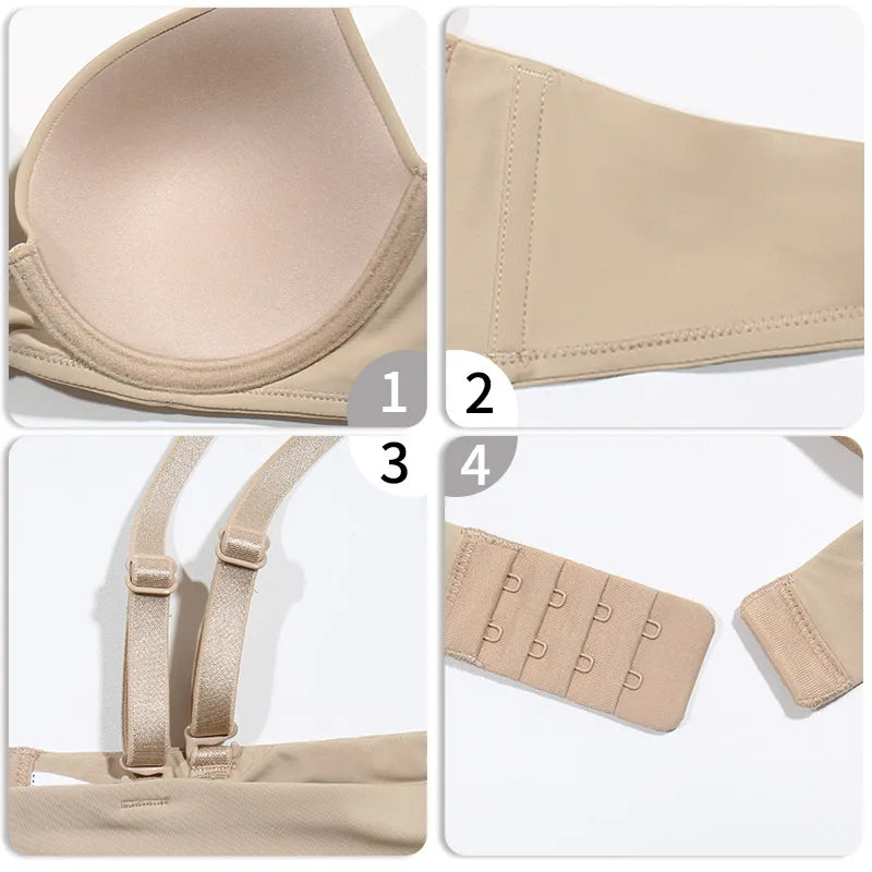 Soutien-gorge push-up en V profond pour femmes
