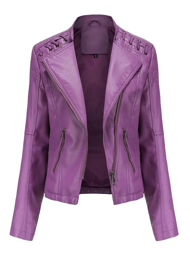 Veste en cuir Slim pour femmes