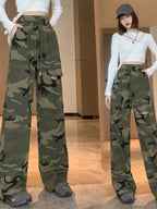 Pantalon à trous imprimé pour femmes