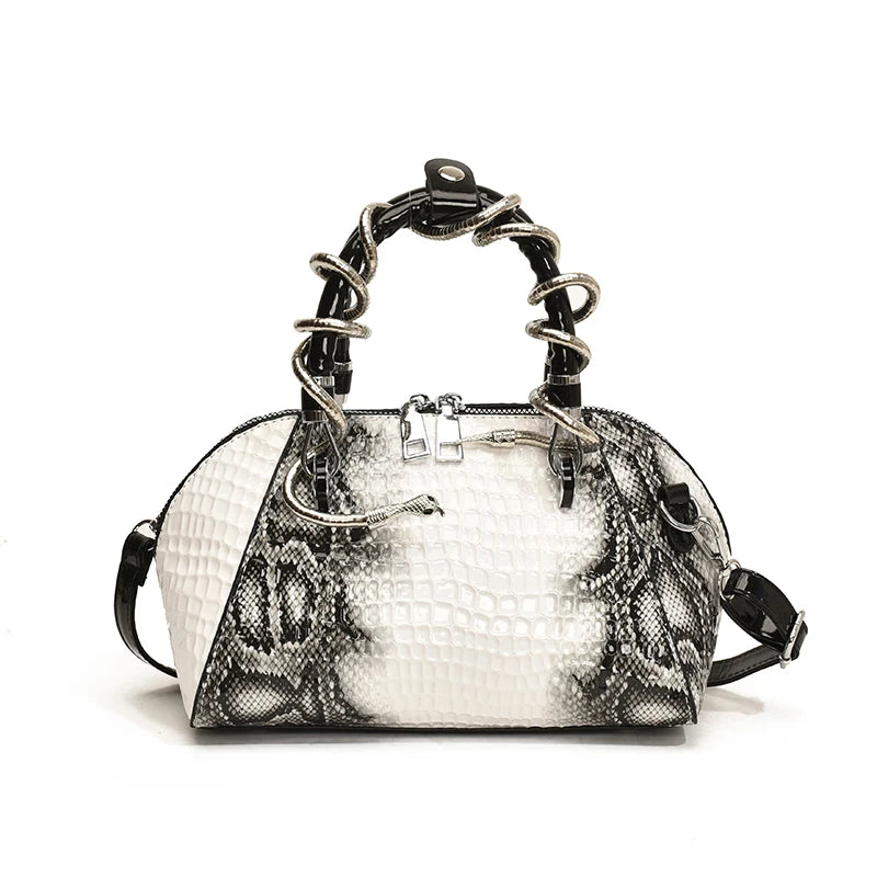 Sac à bandoulière motif crocodile pour femmes