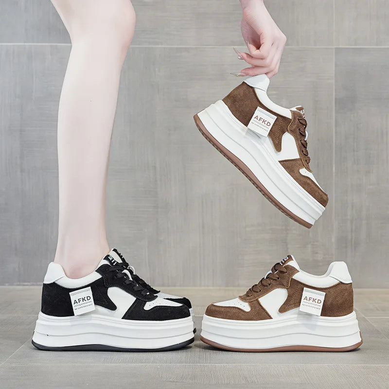 Baskets en cuir véritable pour femmes