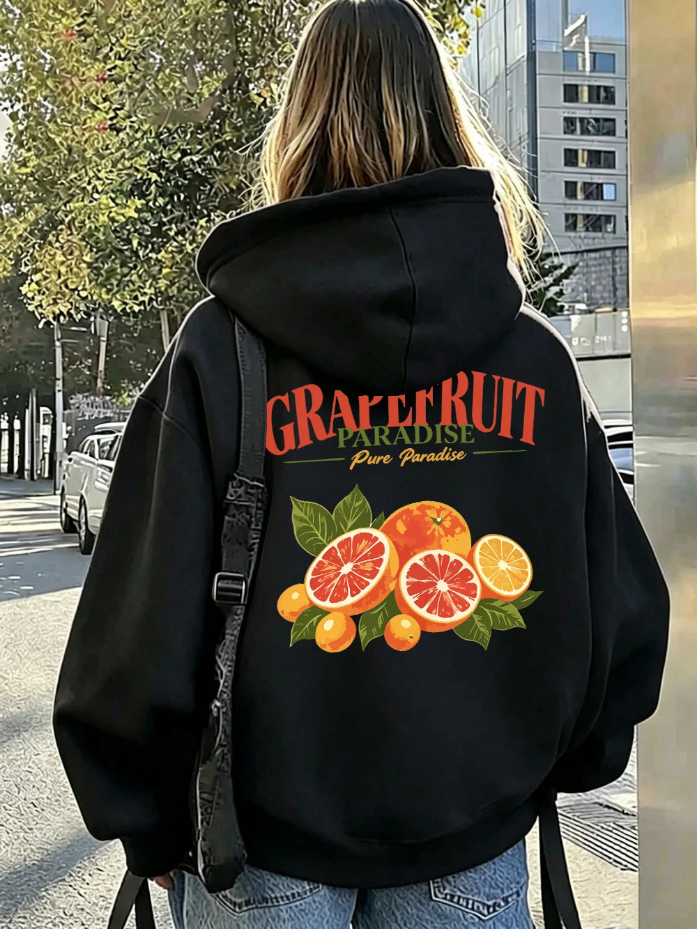 Sweat à capuche Grapefruit Paradise Prints pour femmes